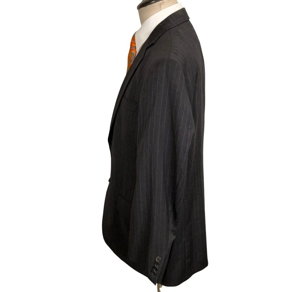 Brooks Brothers Blazer Mens 45R Gray Pinstripe 1818 Madison Estrato Italy VTG
